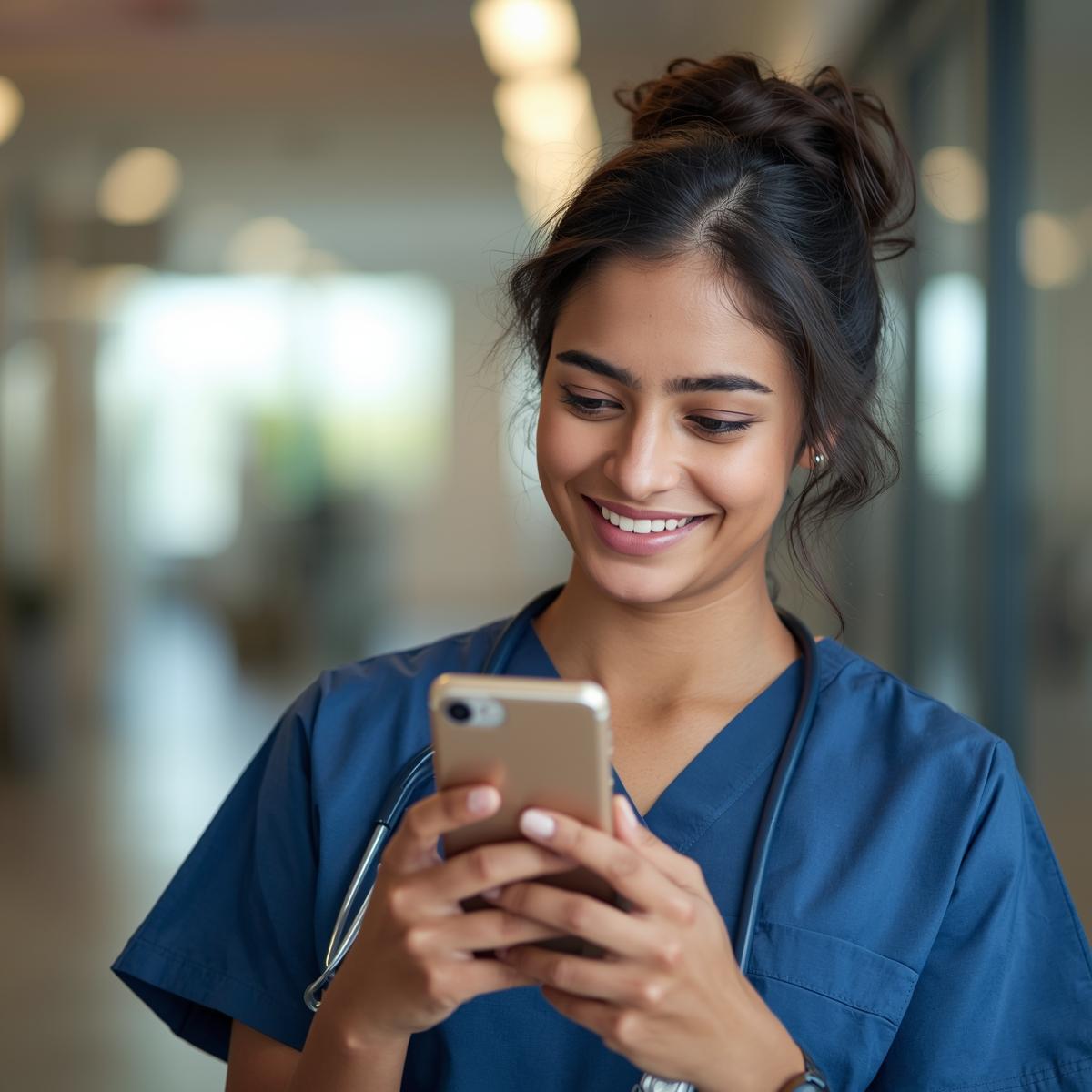 happy-medical-person-with-phone