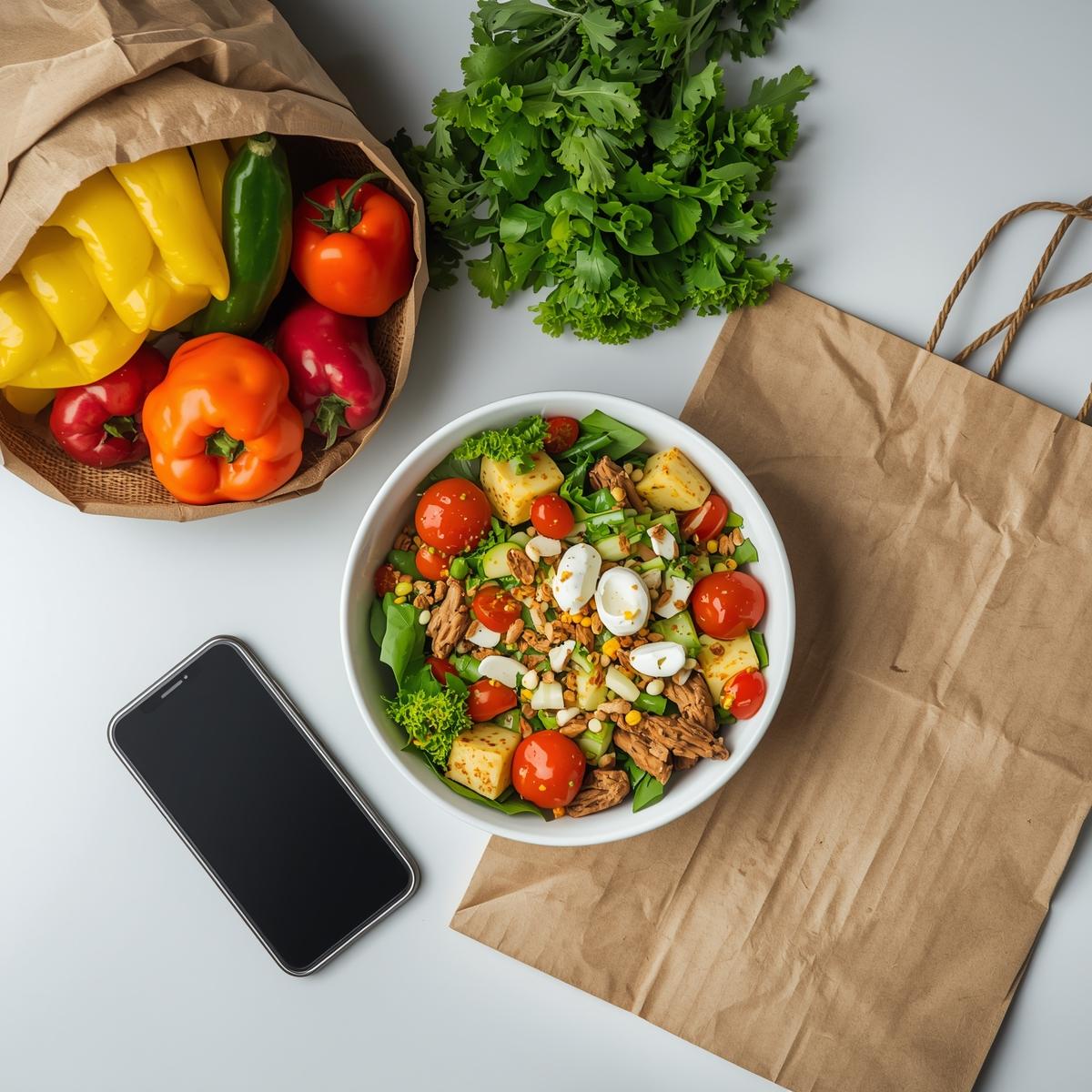salad-vegetables-bag-phone